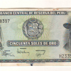 SV * Peru 50 SOLES DE ORO 1977 VF+ / - XF