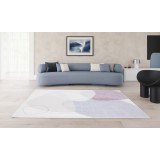 Covor Premium Belgian Model Lyon P0419-672, Marime 200 x 290 cm, Crem, Mov, Inaltime Fir 7 mm, Antialergic, Polipropilena, Living, Dormitor, Sufrageri