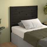 Tăblie de pat, negru, 81x4x100 cm, lemn masiv de pin, vidaXL