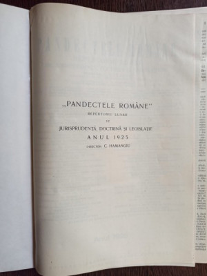 C. Hamangiu - Pandectele Romane: Jurisprudenta, Doctrina si Legislatie 1925 foto