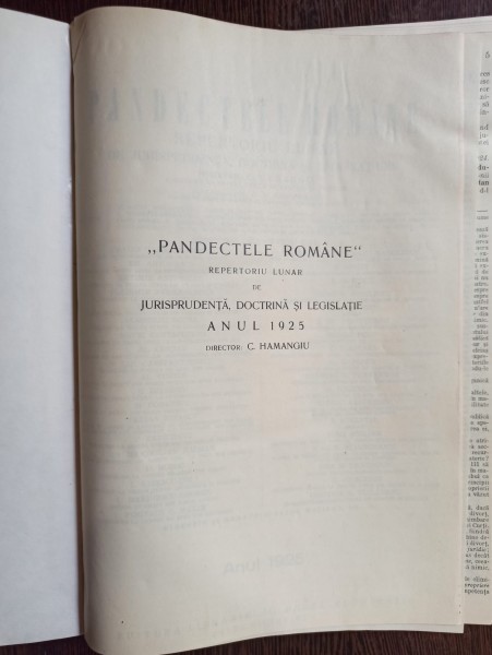 C. Hamangiu - Pandectele Romane: Jurisprudenta, Doctrina si Legislatie 1925