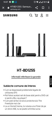 Sistem home cinema Samsung HT-BD 1255 foto