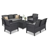 Set de mobilier de grădină Venus II cu 7 locuri, grafit