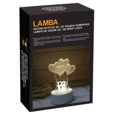 Lampa de veghe, LED, 3D, USB, Model &amp;quot;LOVE&amp;quot;, 9.5 x 11.2 x 16.5 cm foto