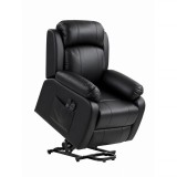 Fotoliu rabatabil HOMCOM cu funcții de masaj și &icirc;ncălzire, cu sistem electric de ridicare, tetieră reglabilă și port USB, din piele ecologică (PU), ne