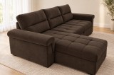Coltar Cansas-L 260x100x175 cm Lada Depozitare Tapitat Catifea Nuanta Maro Inchis