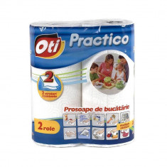 Set 2 Role Prosoape de Hartie OTI Practico in 2 Straturi, Alba, Prosop din Hartie, Prosoape Hartie de Unica Folosinta, Prosoape de Hartie pentru Bucat