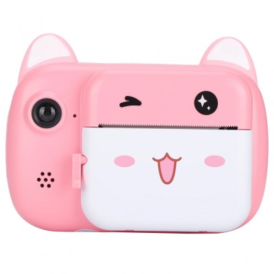 Set camera instantanee pentru copii, flippy, camera selfie, ecran hd 2.4&amp;#039;&amp;#039;, 24mp, 1080p video, 1200 mah, cu functie de printare alb-negru, cablu usb-c foto