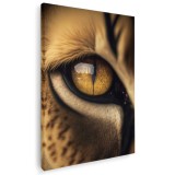 Tablou canvas detaliu ochi leu nuante galben, maro, negru 1029 Tablou canvas pe panza CU RAMA 60x90 cm