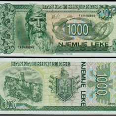 ALBANIA █ bancnota █ 1000 Leke █ 1995 █ P-61b █ UNC █ necirculata