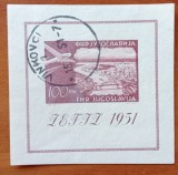 YUGOSLAVIA-1951-''TIMBRU de POSTA-AERO''-( cat Mi. Blok5=200.e)-stampilat-Vezi-Scan