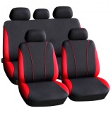 Huse Auto Universale Carguard, Rosii/Negre, Poliester, Set Complet Scaune Fata/Spate, Compatibil Airbag