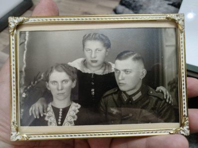 Poza WWII, soldat german cu familia foto