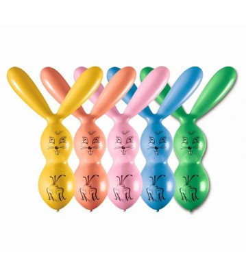 Set 50 bucati baloane , model Bunny, GPF35, multicolor foto