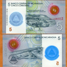 !!! NICARAGUA - 5 CORDOBAS 2020 , COMM - P 219 - UNC / POLIMER