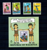 Maldives 1979 - Anul International al copilului, serie si colita neuzata