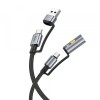 Cablu Date si Incarcare USB-C / USB-A - USB-C / Bricheta HOCO U138, 60W, 1.2m, Negru