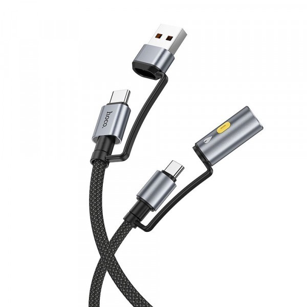 Cablu Date si Incarcare USB-C / USB-A - USB-C / Bricheta HOCO U138, 60W, 1.2m, Negru