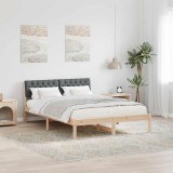 vidaXL Cadru de pat maro și gri &icirc;nchis 160 x 200 cm Lemn masiv de pin 878595