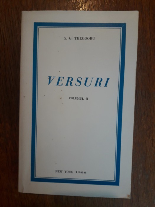 Versuri vol.2 - S. G. Theodoru, autograf / R4P4S