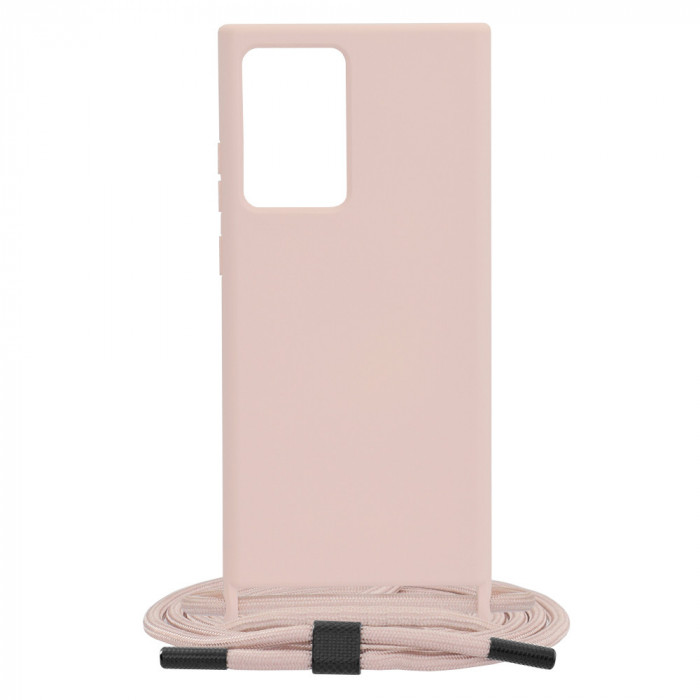 Husa pentru Samsung Galaxy Note 20 Ultra 4G / Note 20 Ultra 5G, Techsuit Crossbody Lanyard, Pink