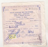 bnk div Bilet special de calatorie ONT Carpati - tren - 1968