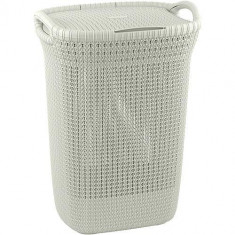 Coș Curver KNIT 3676 57L, crem, 45x34x61 cm, pentru rufe, lenjerie de pat