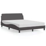 Cumpara ieftin Cadru de pat, Dover, gri, 140x190 cm, piele ecologica