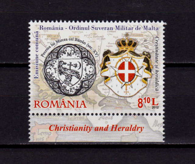 RO 2012 ,LP 1961 ,&amp;quot;Ordinul de Malta-heraldica &amp;quot;, serie+tab ( pot diferi ! ),MNH foto