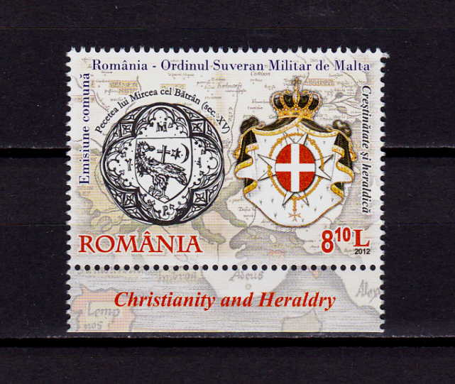 RO 2012 ,LP 1961 ,&quot;Ordinul de Malta-heraldica &quot;, serie+tab ( pot diferi ! ),MNH