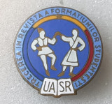 Insigna superba anii 1970 Concurs artistic Festival - UASR Formatii Studentesti