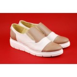 Pantofi dama din piele naturala de culoare bej - ROV4BB