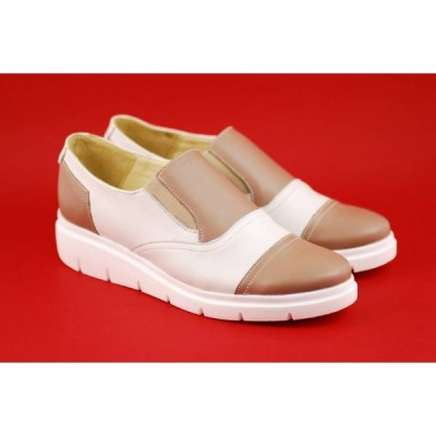 Pantofi dama din piele naturala de culoare bej - ROV4BB foto