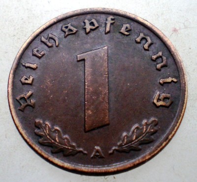 B.032 GERMANIA 1 REICHSPFENNIG 1937 A foto