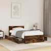 VidaXL Cadru de pat cu tăblie stejar fumuriu 75x190 cm lemn prelucrat