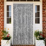 VidaXL Perdele pentru insecte, gri și alb-negru, 90x200 cm, chenille