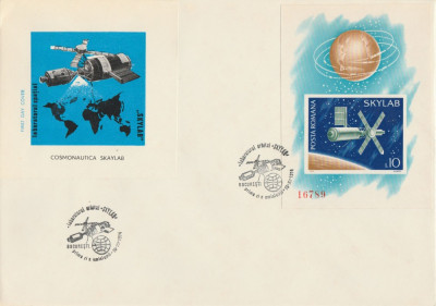 1974 Romania - FDC Laboratorul spatial Skylab, colita nedantelata LP 868 foto