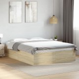 VidaXL Cadru de pat, stejar sonoma, 120x190 cm, lemn prelucrat