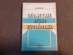 I. P. Popescu - Geometrie afina si euclidiana