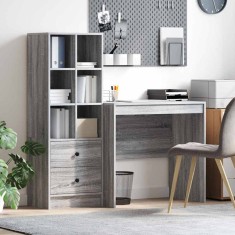 vidaXL Birou cu spațiu de depozitare 2 pcs sonoma gri 90 x 50 x 76 cm