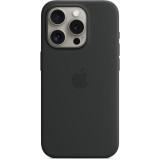 Husa de protectie Apple Silicone Case with MagSafe pentru iPhone 15 Pro, Black