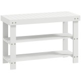 HOMCOM Pantofar tip Băncuță pentru Hol cu 3 Niveluri, 70x28x45 cm, Lemn natural | Aosom Romania