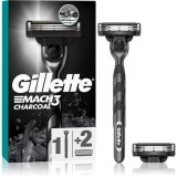 Gillette Mach3 Charcoal Aparat de ras + rezervă lame 2 buc
