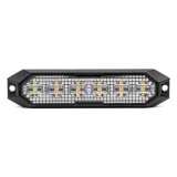 Lampa avertizare stroboscopica plata 6x3W LED portocaliu R65 R10 E9 SAE 12V 24V IP65 montaj cu 2 suruburi AMiO 03930 129x30x19 mm