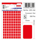 Etichete Autoadezive Color, 8 X 12 Mm, 550 Buc/set, Tanex - Rosu Fluorescent