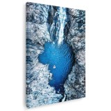 Tablou peisaj vedere aeriana cascada, albastru, gri 1448 Tablou canvas pe panza CU RAMA 30x40 cm