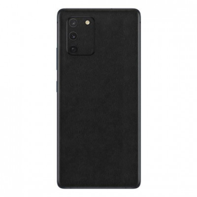 Set Folii Skin Acoperire 360 Compatibile cu Samsung Galaxy S10 Lite (Set 2) - ApcGsm Wraps Leather Black foto