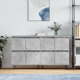 VidaXL Servante, 2 piese, gri beton, lemn prelucrat