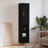 Cumpara ieftin Dulap &icirc;nalt, negru, 34,5x34x180 cm, lemn prelucrat