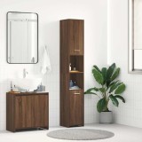 vidaXL Dulap de baie, stejar maro, 30x30x183,5 cm, lemn prelucrat